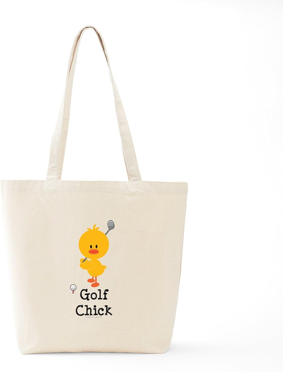 Golf Chick Tote Bag Natural Canvas Tote Bag, Reusable Shopping Bag