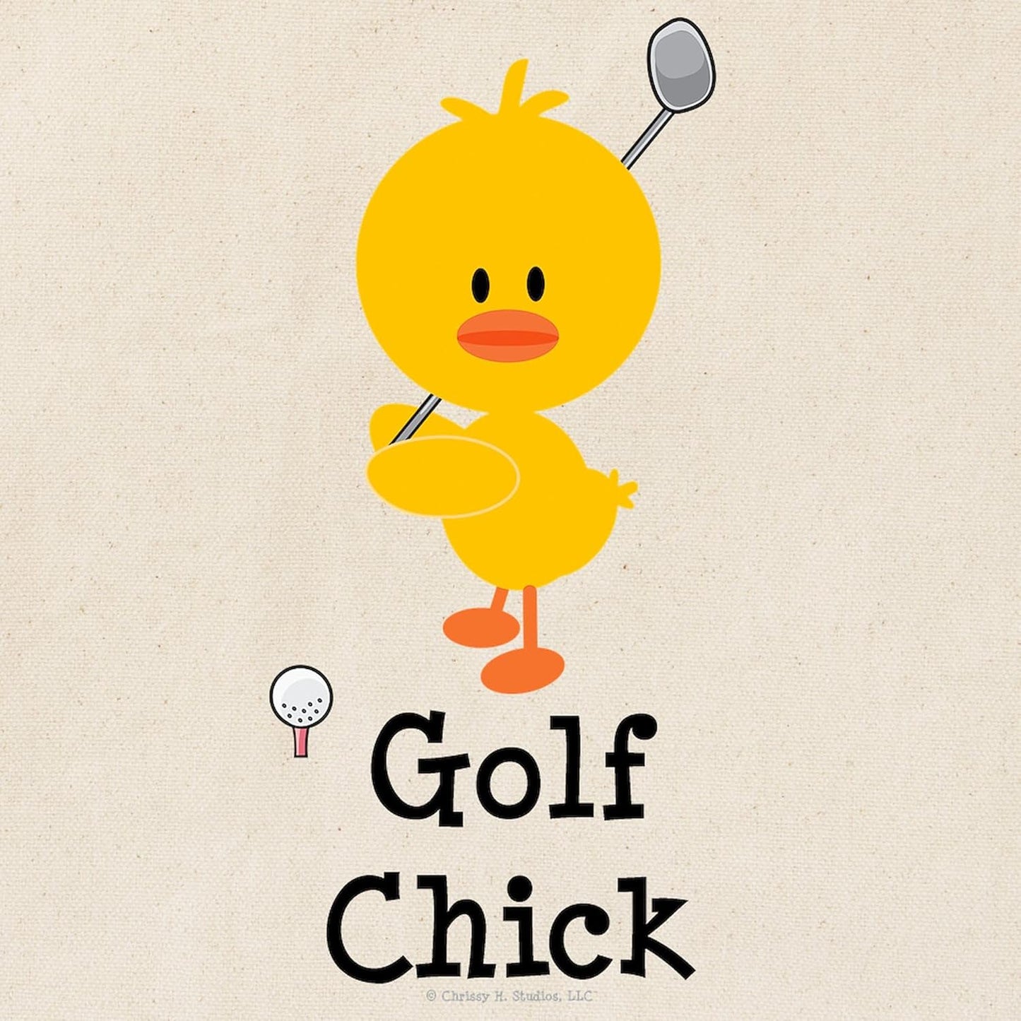 Golf Chick Tote Bag Natural Canvas Tote Bag, Reusable Shopping Bag