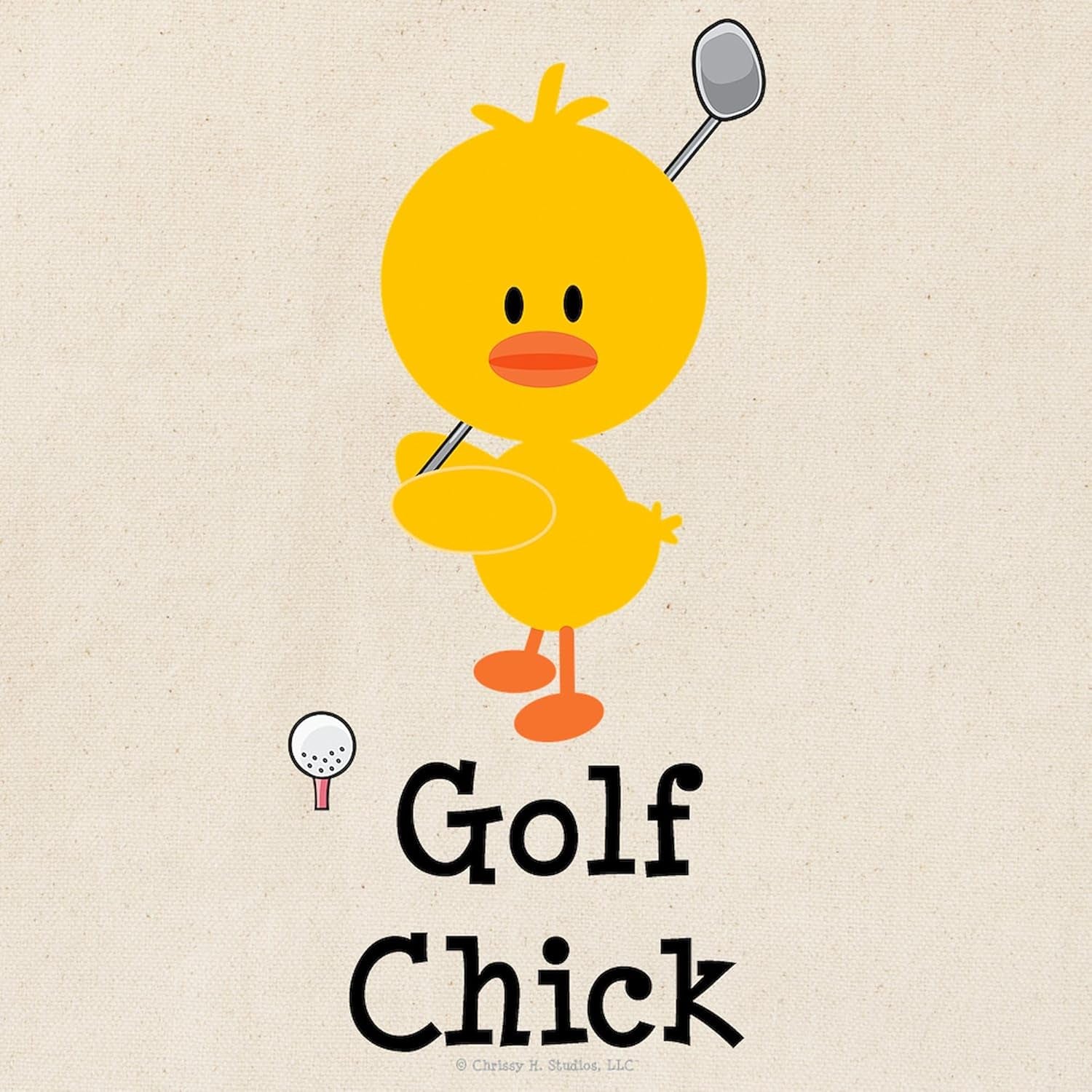 Golf Chick Tote Bag Natural Canvas Tote Bag, Reusable Shopping Bag