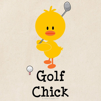 Golf Chick Tote Bag Natural Canvas Tote Bag, Reusable Shopping Bag