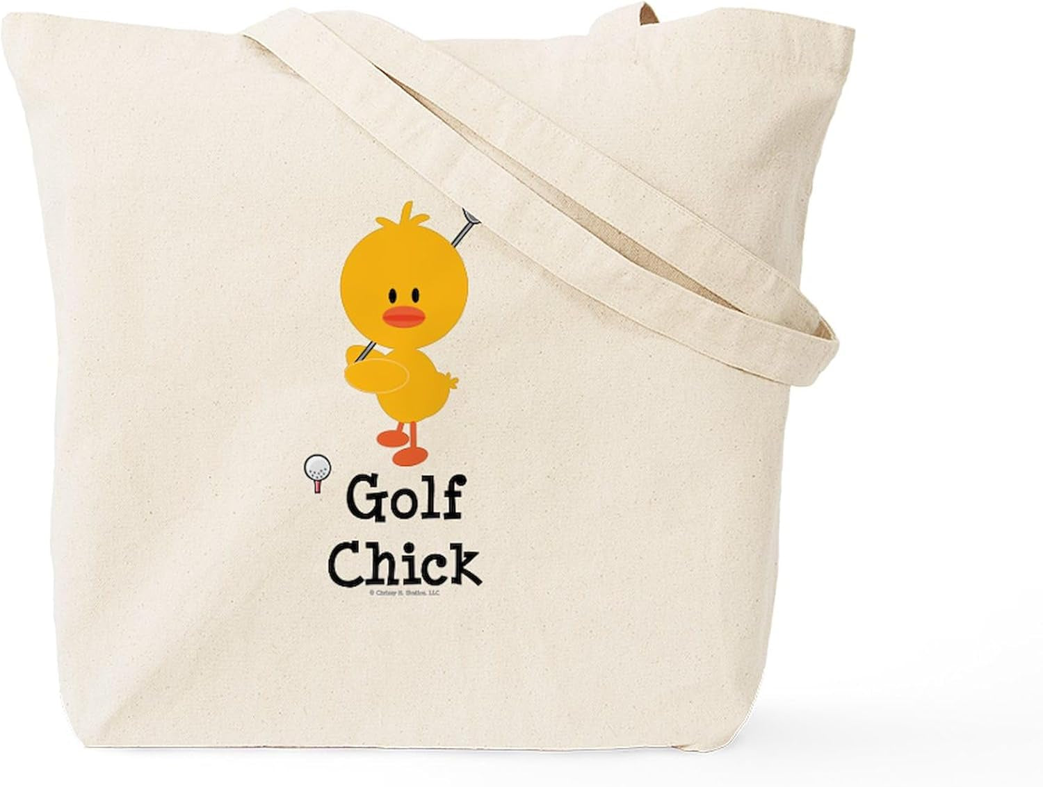 Golf Chick Tote Bag Natural Canvas Tote Bag, Reusable Shopping Bag